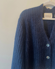 White + Warren, Mohair Luxe Cardigan - Navy