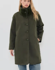Velvet, Yves Lux Suede Fur Coat- Hunter Green