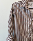 Frank & Eileen, Barry Tailored Button Up Shirt-Brown Stripe