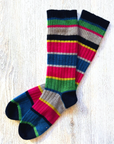 Cashmere Cabin Socks- Dark Multi Stripe