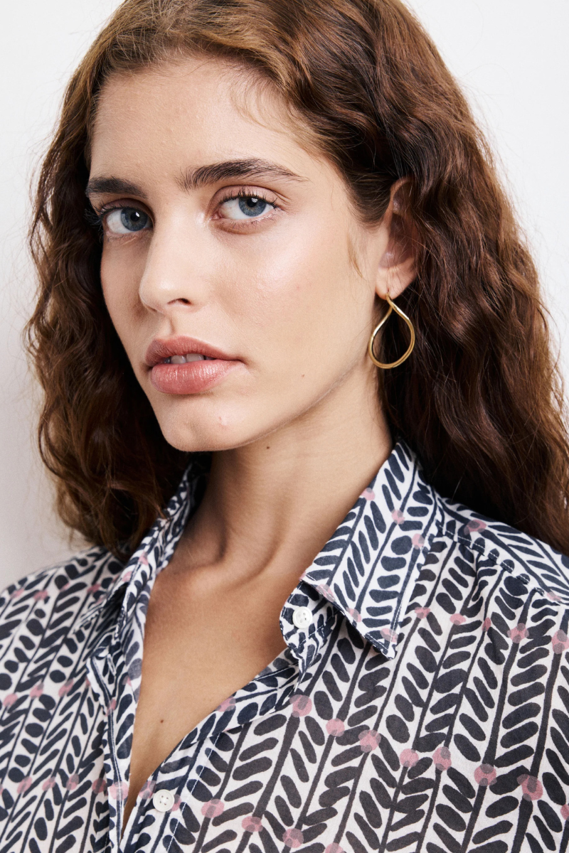 Hartford, Coraz Woven Shirt-Navy & White