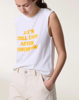 Leon & Harper, Dode Sleeveless T-Shirt-White