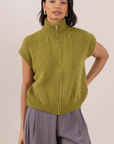 Charli, Leigh Sleevless Zip Sweater