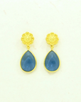 Schmuckoo, Sunflower Earring - Blue Iolite