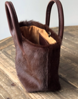 CM, Handmade Hair on Leather Tote Bag- Mini