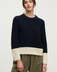 Velvet, Shay Chunky Pima Cotton Sweater - Navy