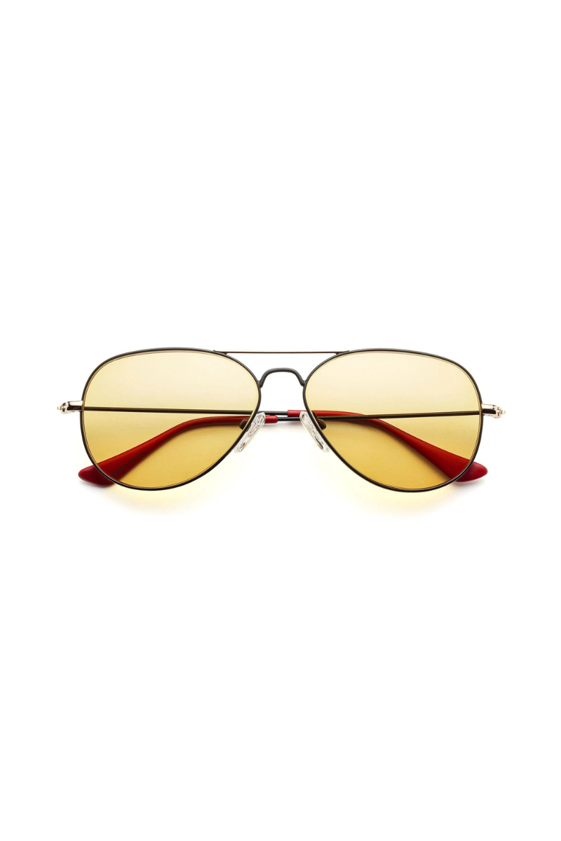 Caddis, Mabuhay Tinted Readers - Matte Black/Matte Gold with 50% Amber Lens