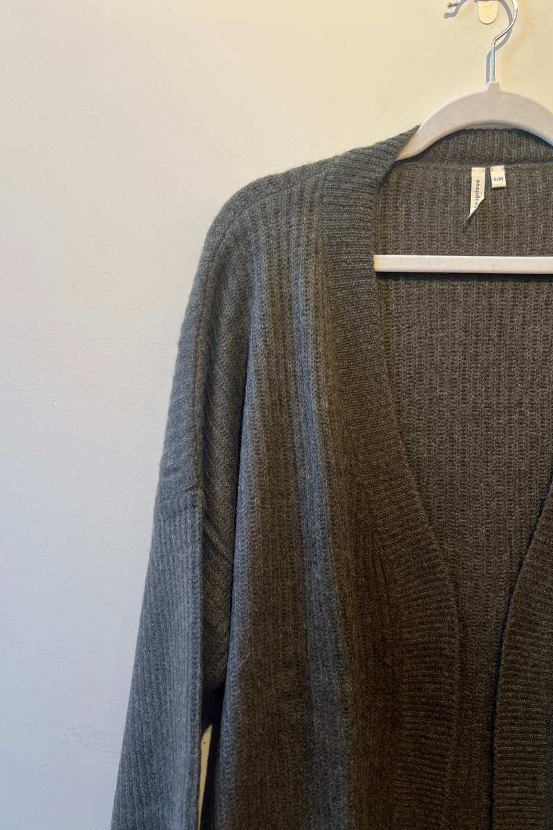 Plush Cashmere Rib Knit Cardigan