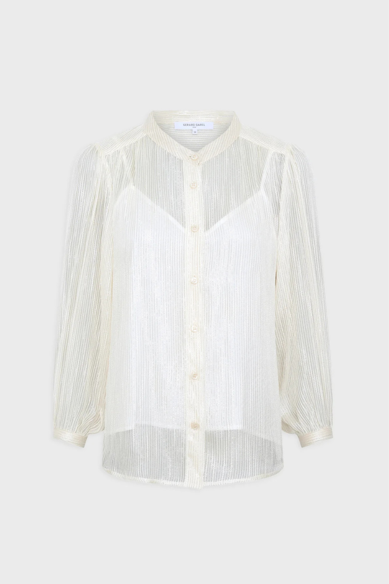 Gerard Darel, Avril  Striped Shirt with Lurex - Ecru