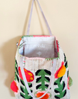 En Shallah, Flower Power Bag S- Raffia & Multi