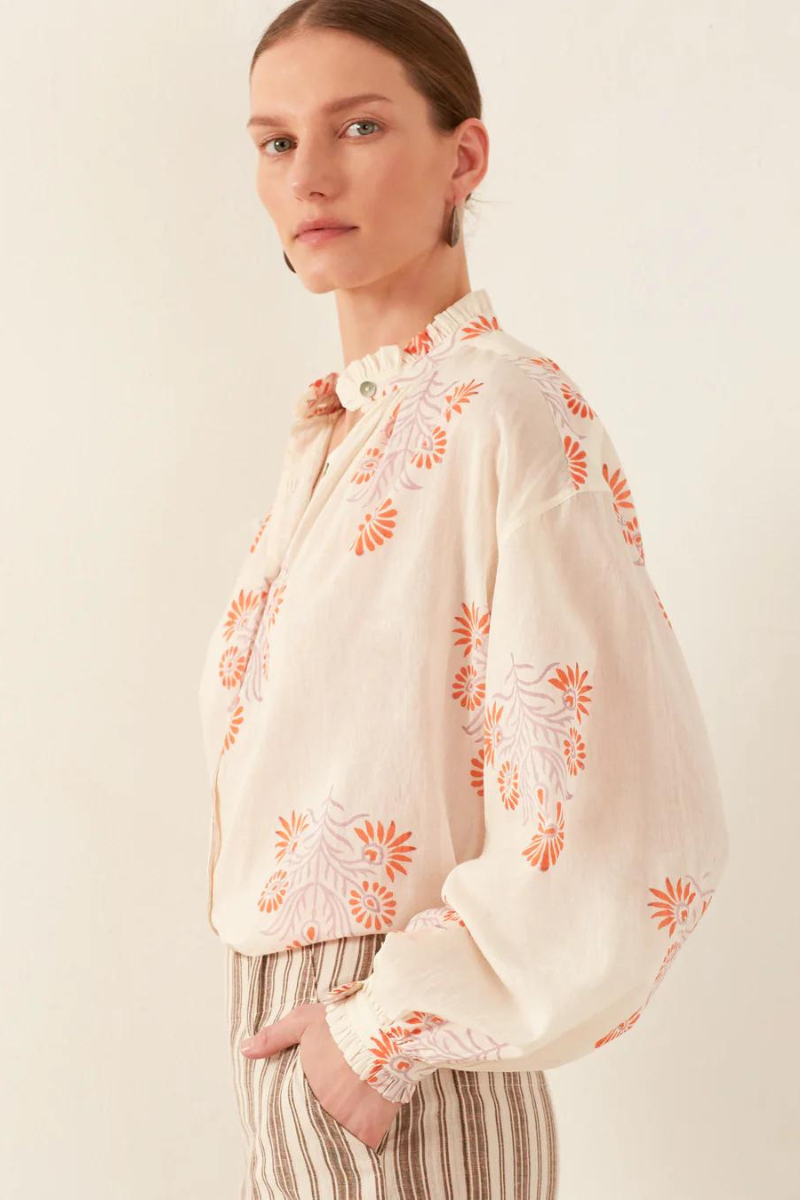 Alix Of Bohemia, Poet Papaya Aster Blouse