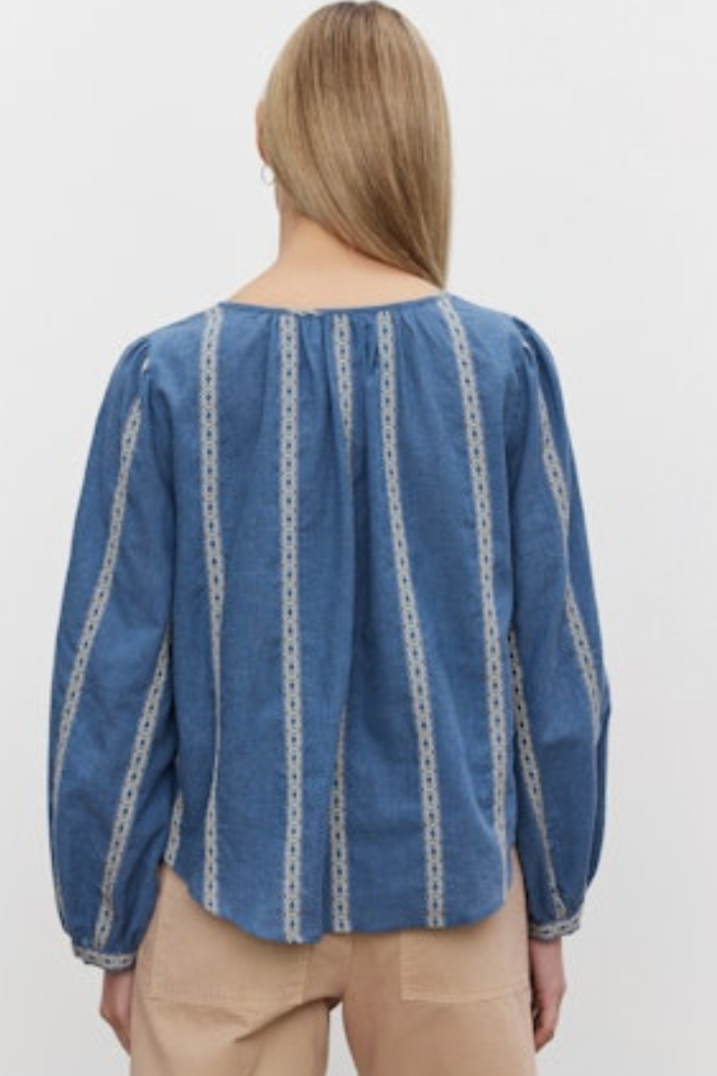 Velvet, Raylee Heather Jacquard Stripe Top