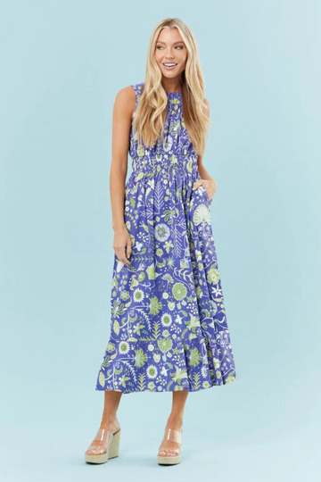 Sheridan French, Cassie Dress- Dark Blue Floral