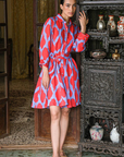 Nimo With Love, Pear Dress - Ikat Red