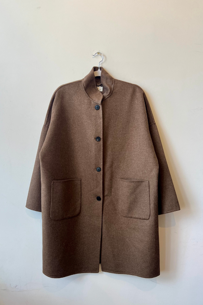 Hartford, Vadim Woven Coat- Brown