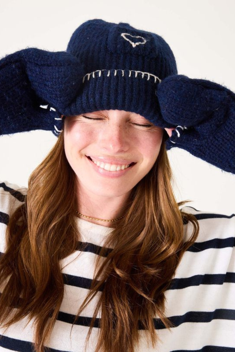 MERSEA, Sailor Love Whipstitch Beanie - Navy/Cream