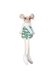 Christmas Ornament, Millie Mantel Mice- Green