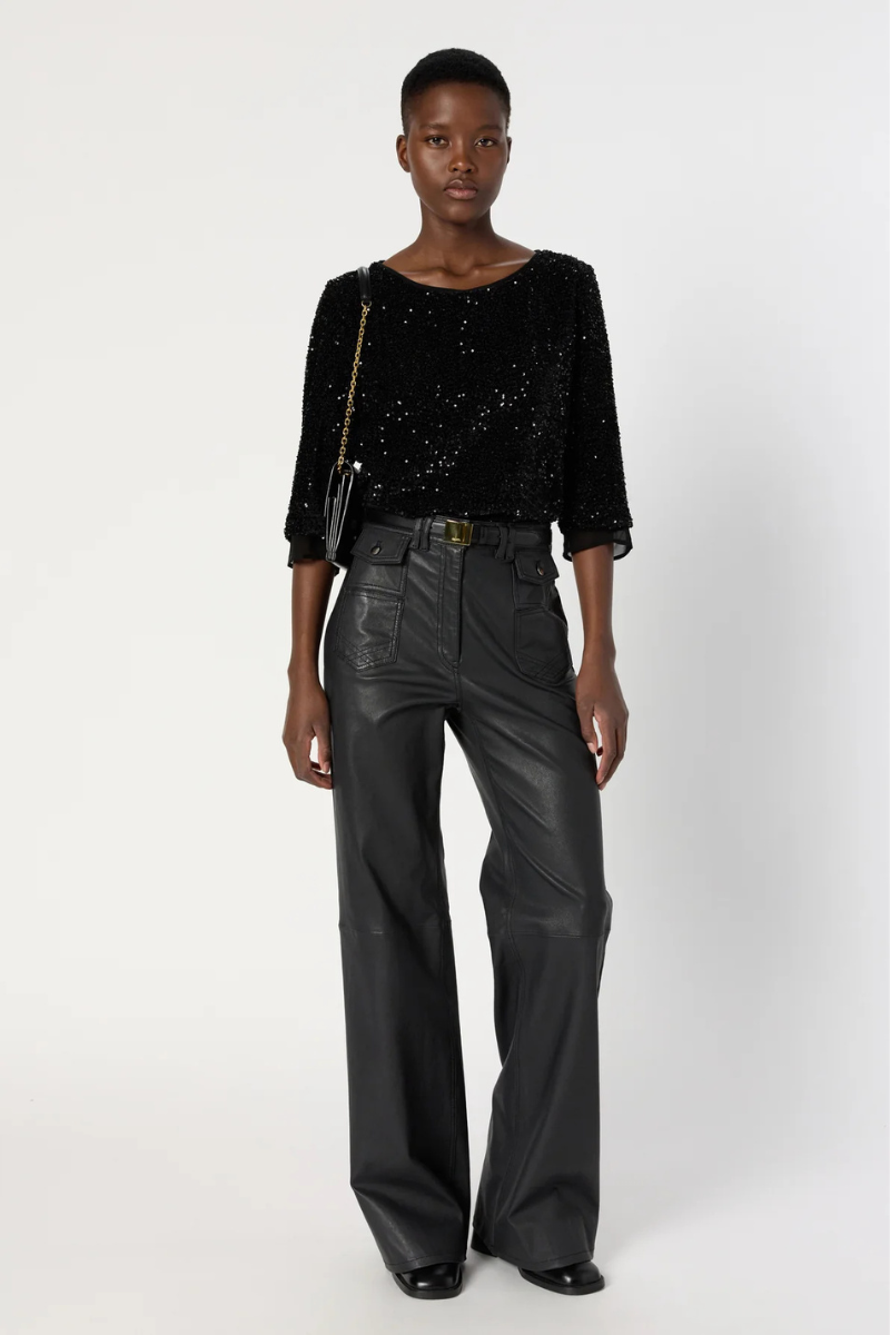 Gerard Darel, Alienor Sequin evening top - Noir