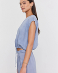 Velvet, Bayla Linen Tie Crop Top