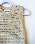 Not Shy, Neva Knit Dress- Ecru/Lurex