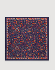 Hartford, Flower Square Woven Scarf- Navy