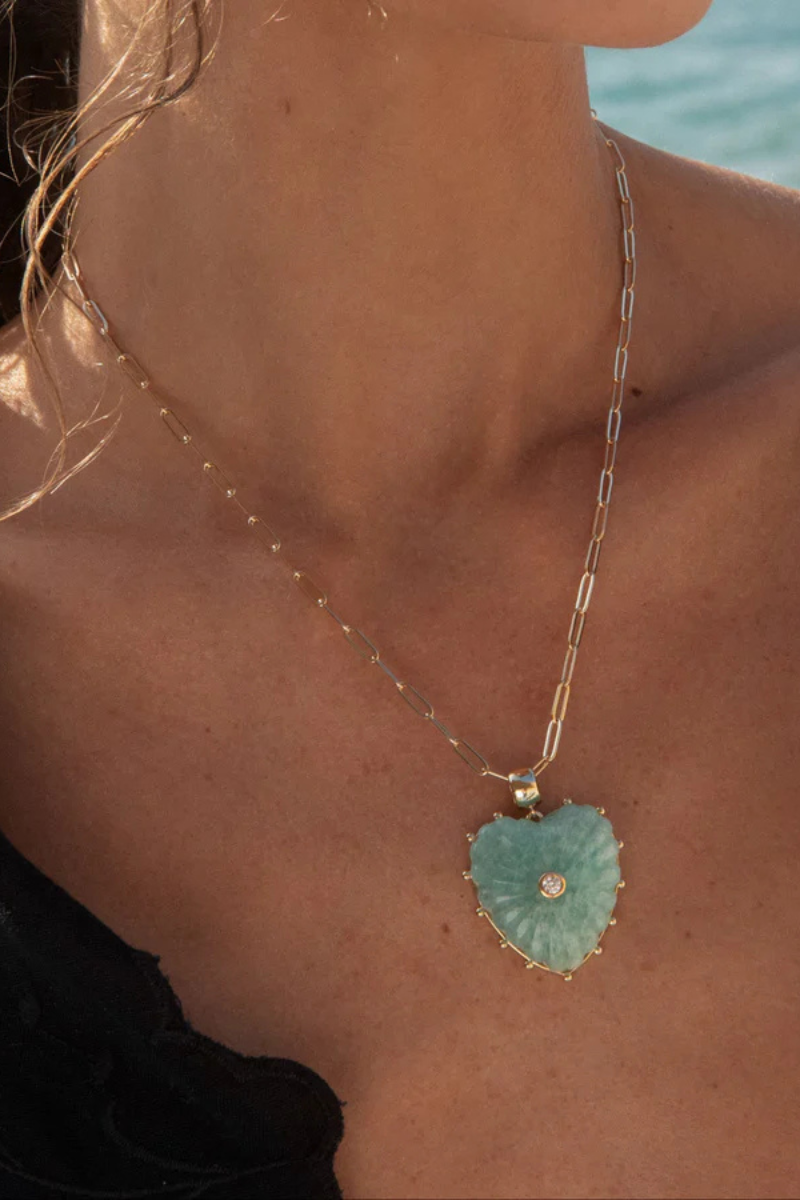 Thatch, Malene Amazonite Paperclip Necklace