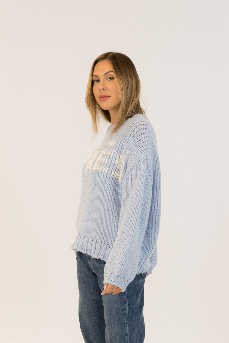 Lyla + Luxe, Lorelai Apre Sweater- Blue