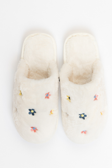 Lyla & Luxe, Printed Sherpa Slides - Flower