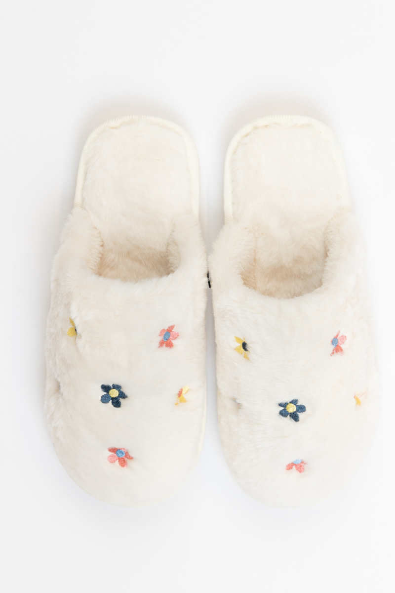 Lyla & Luxe, Printed Sherpa Slides - Flower