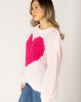 Lyla+Luxe, Lucy Hand Knit Heart Sweater