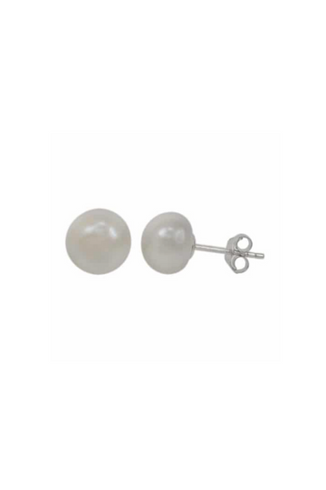 Freshwater Pearl Stud Earrings- White