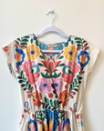 Printed Cap Sleeve Cotton Dress - Multi