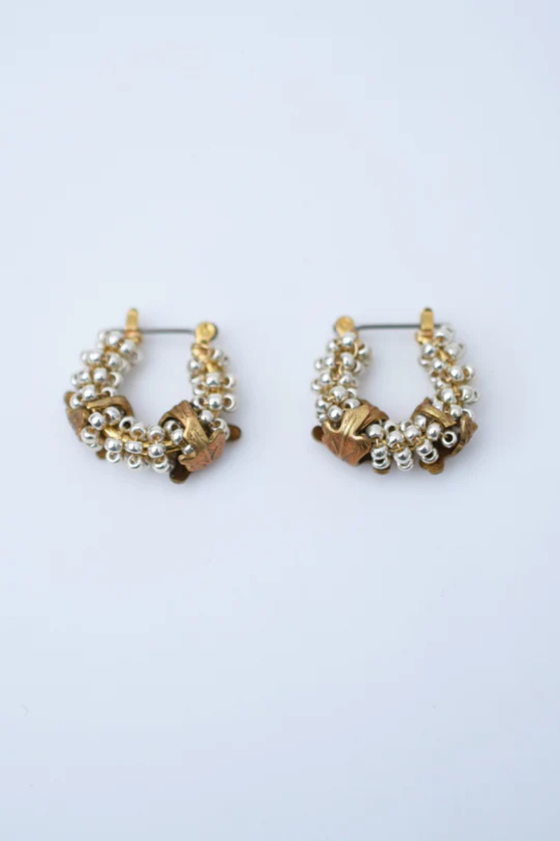 Monshiro, Balsa Pearl Hoop Earrings