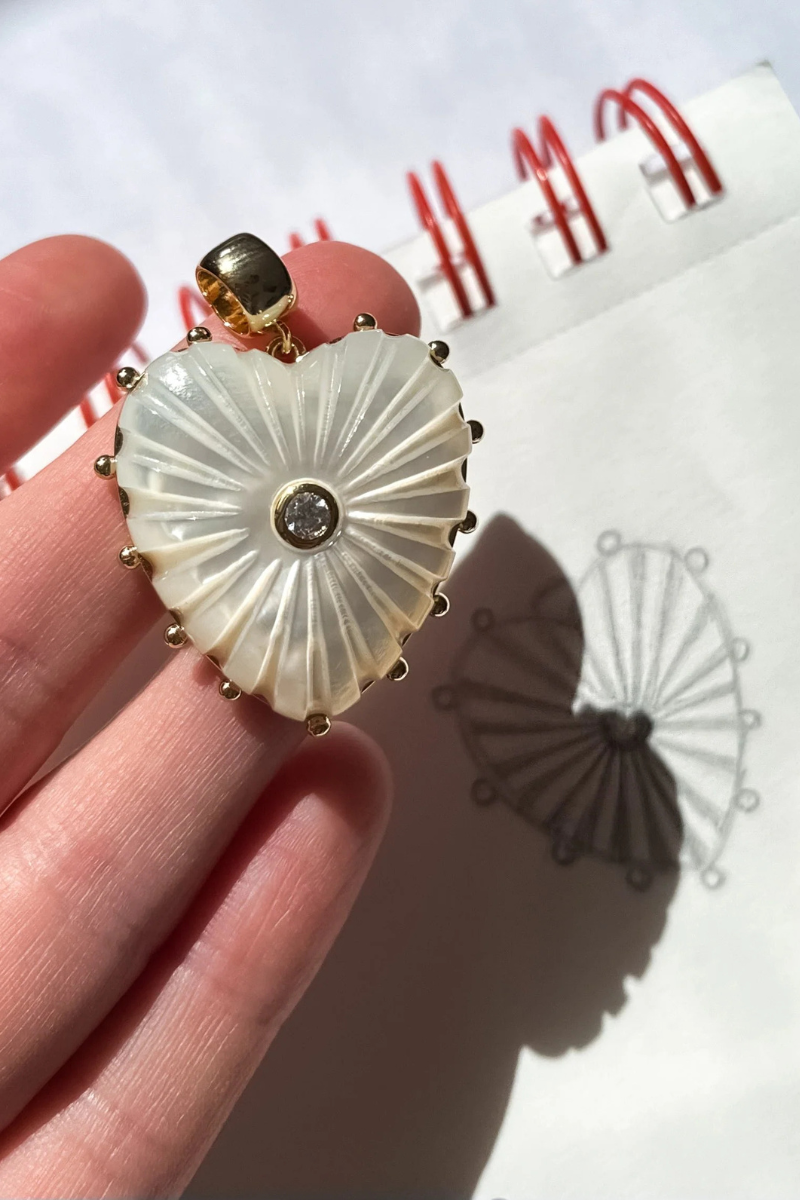 Thatch, Malene Mother of Pearl Paperclip Necklace