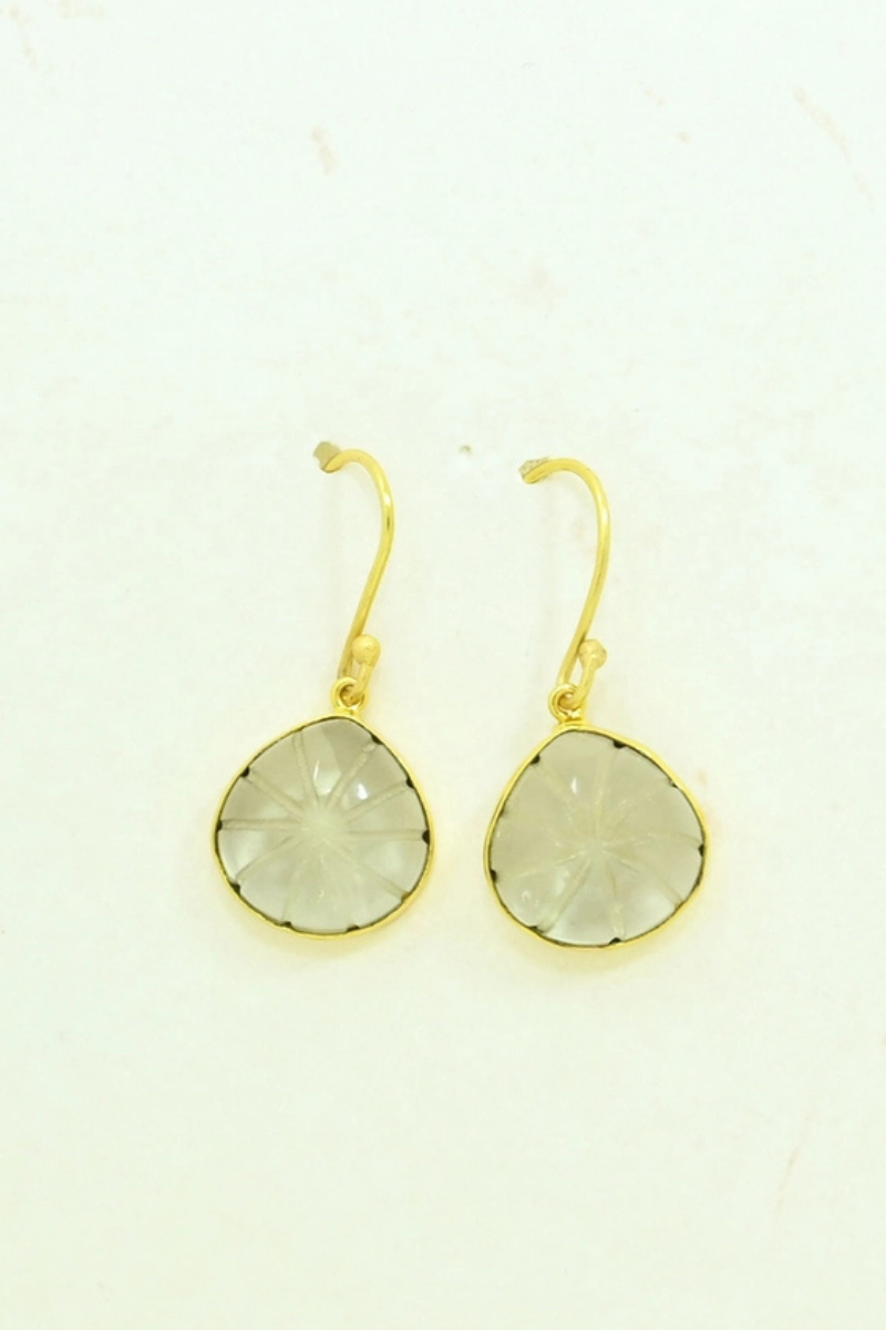 Schmuckoo, Harper Earring Gold Plated - Natural Green Amethyst