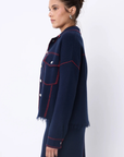 Not Shy, Levo Cashmere Jacket- Marine / Adrenaline