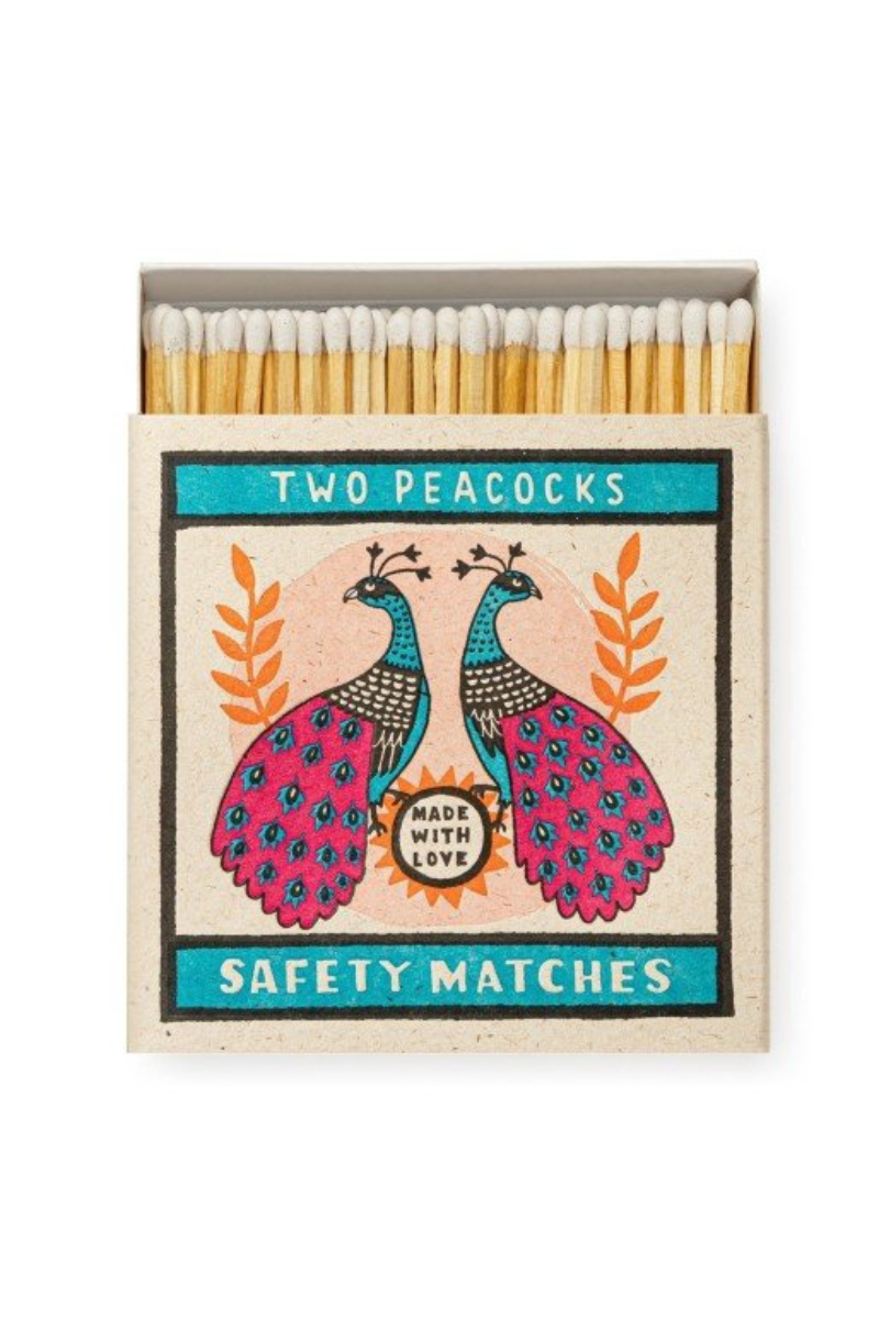 Archivist Gallery, Luxury Square Matchbox- Two Peacocks