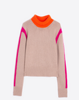 Vilagallo, Jersey Cuello Alto  Sweater-Beige/ Orange