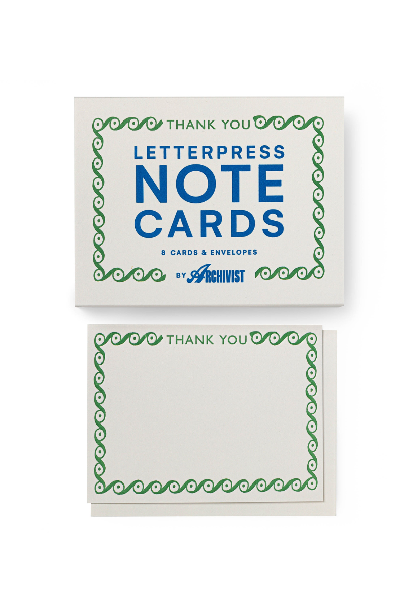 Archivist Gallery, Thank You Green Notecards Set