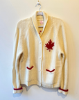 Varsity Cardigan-Red Maple Leaf