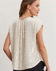 Velvet, Elorie DS Sequin Top- Cream