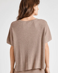 Splendid, Georgie Short Sleeve Rib Sweater - Tawny Heather