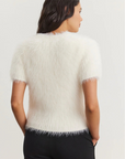 Velvet, Eila DS Novelty Feather Yarn Top- Milk