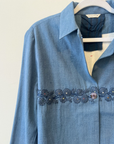 Runaway Bicycle, Lois Embroidered Jacket - Steel Blue