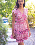 Bell, Olivia Mini Dress- Pink Print