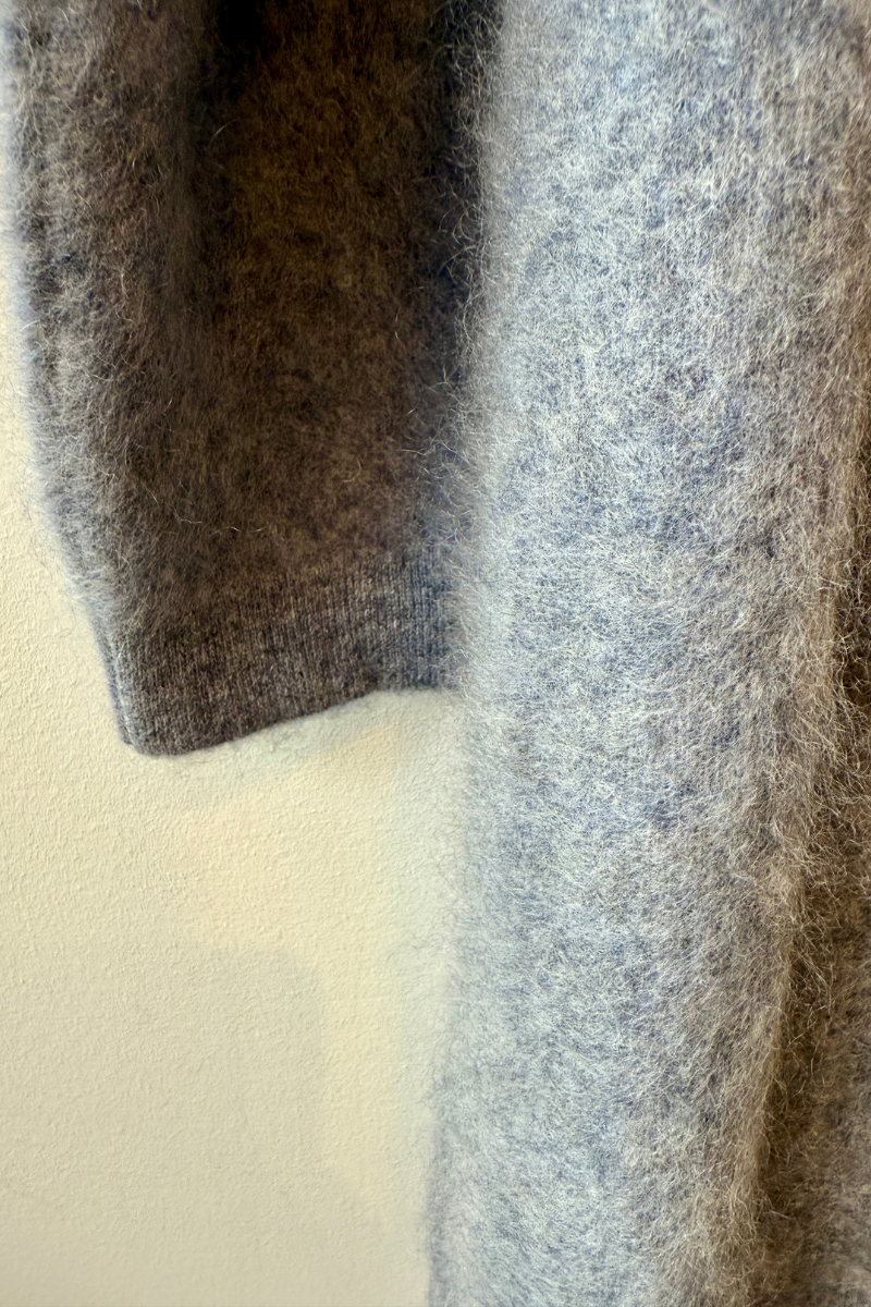 Brushed Cashmere Swing Coat-Feather Grey
