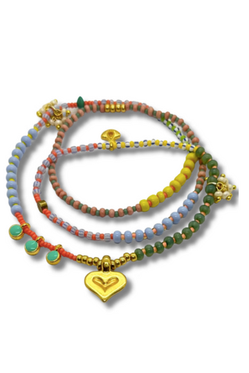 The Makery, Ice-cream Loopstring Necklace with a Heart Charm