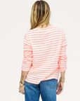 Kerri Rosenthal, KR Long Sleeve Stripe Tee- Natural/ Neon Pink