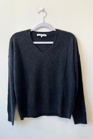Gerard Darel, Edwige V-neck wool sweater with rhinestones - Gris