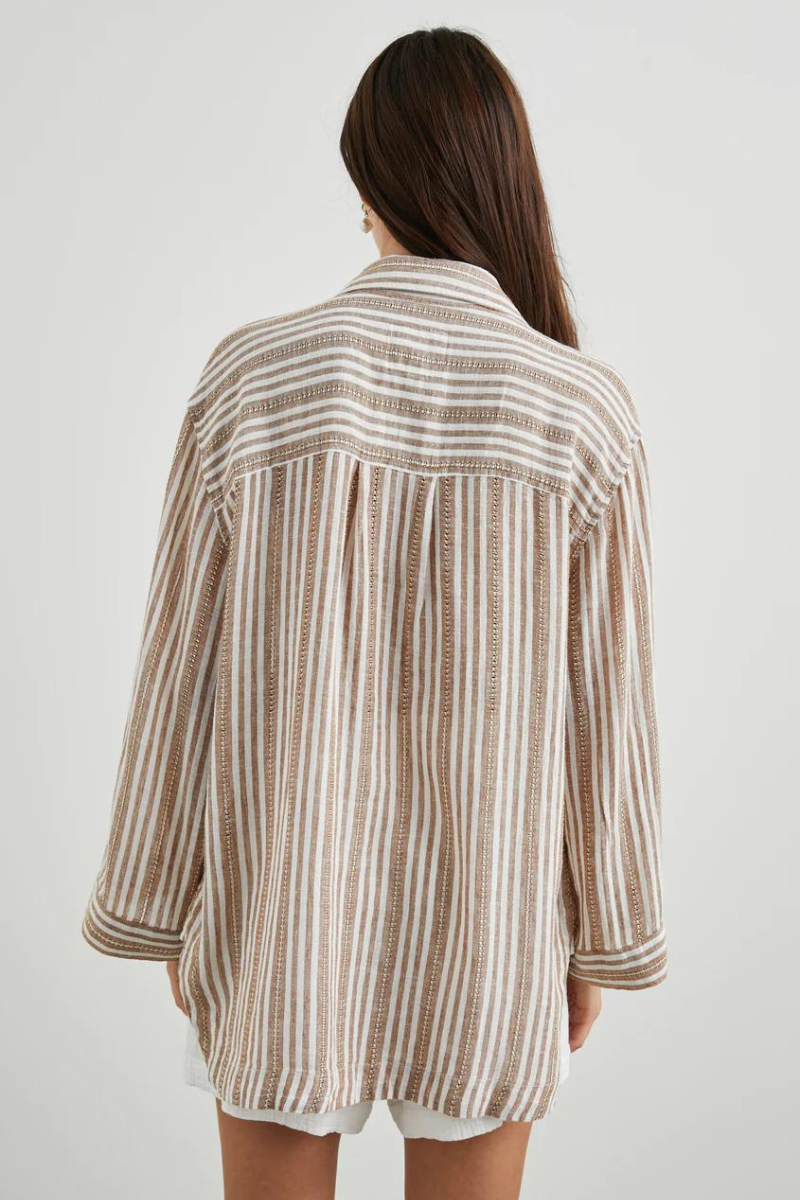 Rails, Banks Linen Shirt- Palo Santo Stripe